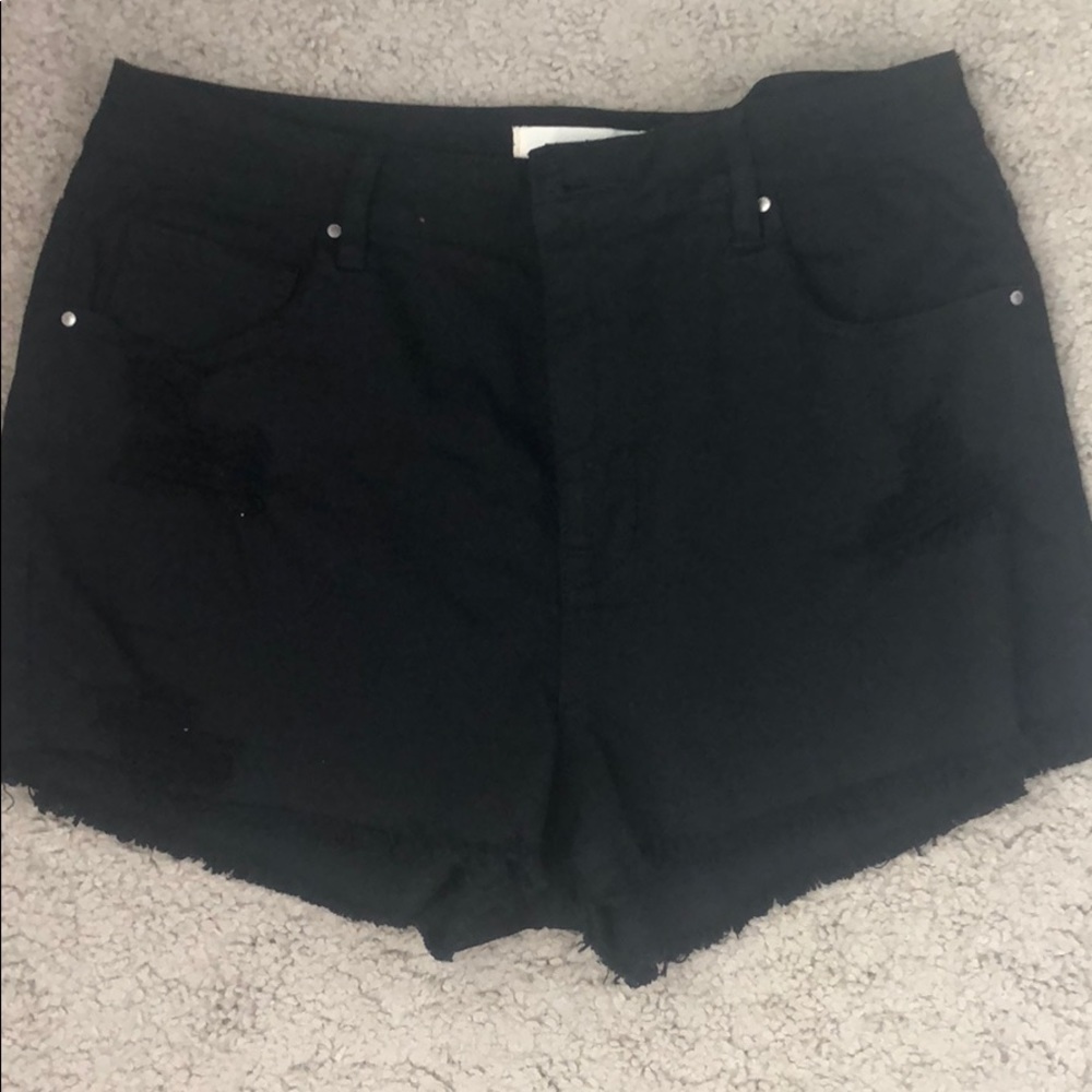 Pacsun hi-rise black short, light distressing
